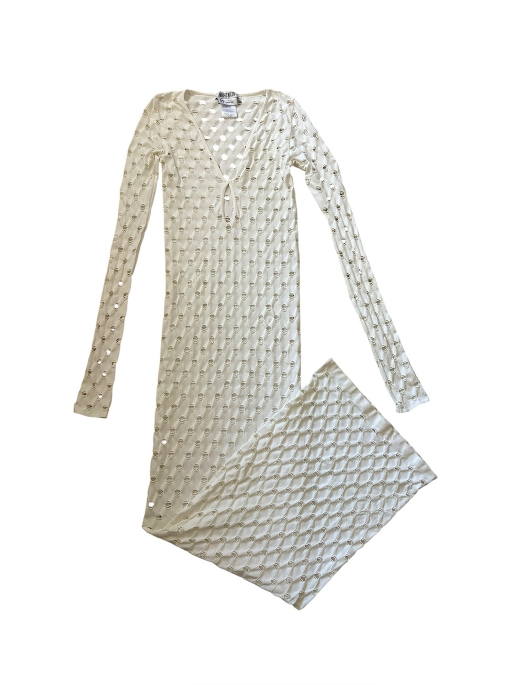 Maisie Wilen Made in Los Angeles Perforated Long Sleeve Gown Size 0/S - Picture 7 of 13